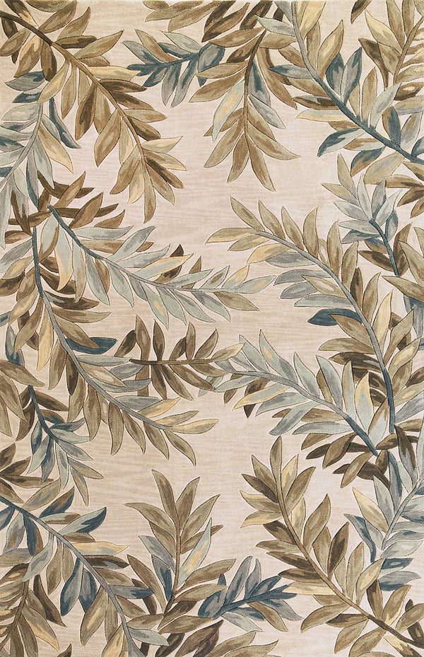 Rugs Round Rugs 5'6" Round Wool Ivory Area Rug 4147 HomeRoots