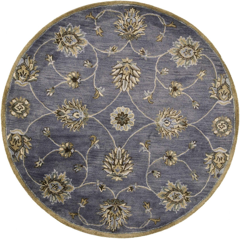 Rugs Round Rugs - 5'6" Round Wool Midnight Area Rug HomeRoots