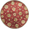 Rugs Round Rugs 5'6" Round Wool Red Area Rug 2888 HomeRoots