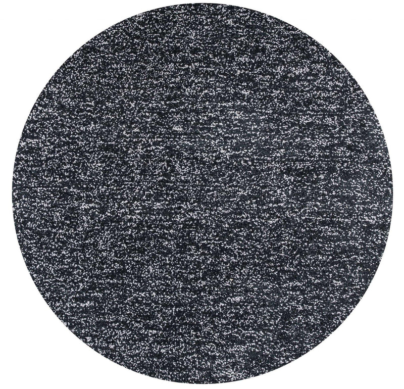 Rugs Round Rugs - 6' Round Polyester Black Heather Area Rug HomeRoots