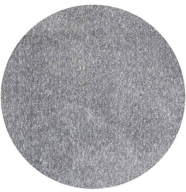 Rugs Round Rugs - 6' Round Polyester Grey Heather Area Rug HomeRoots