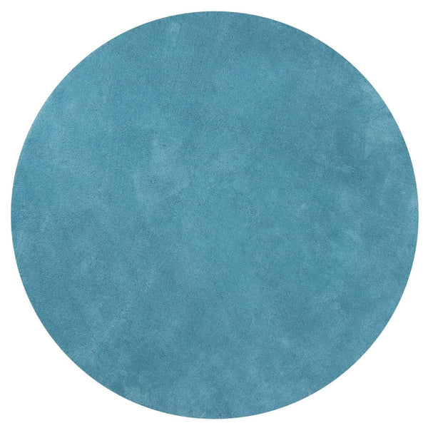 Rugs Round Rugs - 6' Round Polyester Highlighter Blue Area Rug HomeRoots