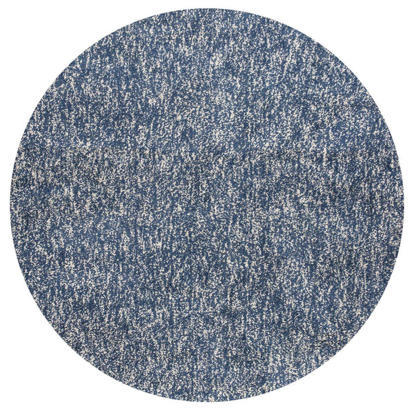 Rugs Round Rugs - 6' Round Polyester Indigo/Ivory Heather Area Rug HomeRoots