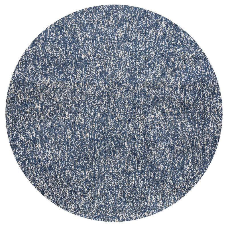 Rugs Round Rugs - 6' Round Polyester Indigo/Ivory Heather Area Rug HomeRoots