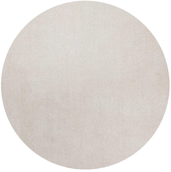 Rugs Round Rugs - 6' Round Polyester Ivory Area Rug HomeRoots