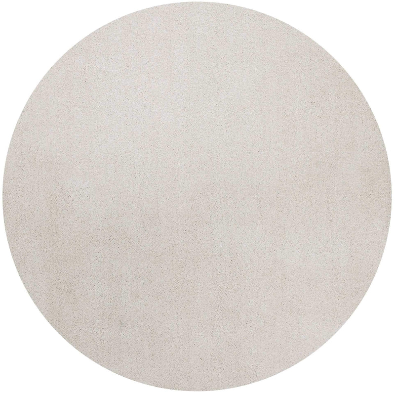 Rugs Round Rugs - 6' Round Polyester Ivory Area Rug HomeRoots