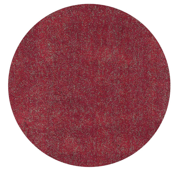 Rugs Round Rugs - 6' Round Polyester Red Heather Area Rug HomeRoots