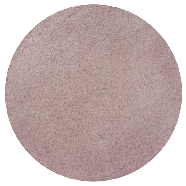 Rugs Round Rugs - 6' Round Polyester Rose Pink Area Rug HomeRoots