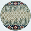 Rugs Round Rugs 7'10" Round Polypropylene Ivory Area Rug 2683 HomeRoots