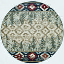 Rugs Round Rugs 7'10" Round Polypropylene Ivory Area Rug 2683 HomeRoots