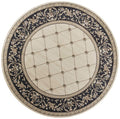 Rugs Round Rugs 7'10" Round Polypropylene Ivory/Grey Area Rug 2691 HomeRoots