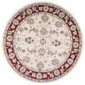 Rugs Round Rugs - 7'10" Round Polypropylene Ivory/Red Area Rug HomeRoots