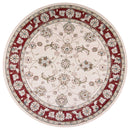 Rugs Round Rugs - 7'10" Round Polypropylene Ivory/Red Area Rug HomeRoots