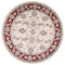 Rugs Round Rugs - 7'10" Round Polypropylene Ivory/Red Area Rug HomeRoots