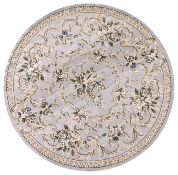 Rugs Round Rugs - 7'10" Round Polypropylene Light Grey Area Rug HomeRoots