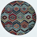 Rugs Round Rugs - 7'10" Round Polypropylene Red Area Rug HomeRoots