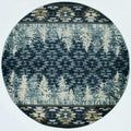 Rugs Round Rugs 7'10" Round Polypropylene Slate Blue Area Rug 2684 HomeRoots