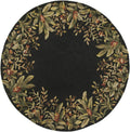Rugs Round Rugs 7'6" Round Wool Black Area Rug 231 HomeRoots