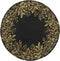 Rugs Round Rugs 7'6" Round Wool Black Area Rug 231 HomeRoots
