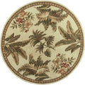 Rugs Round Rugs 7'6" Round Wool Ivory Area Rug 209 HomeRoots