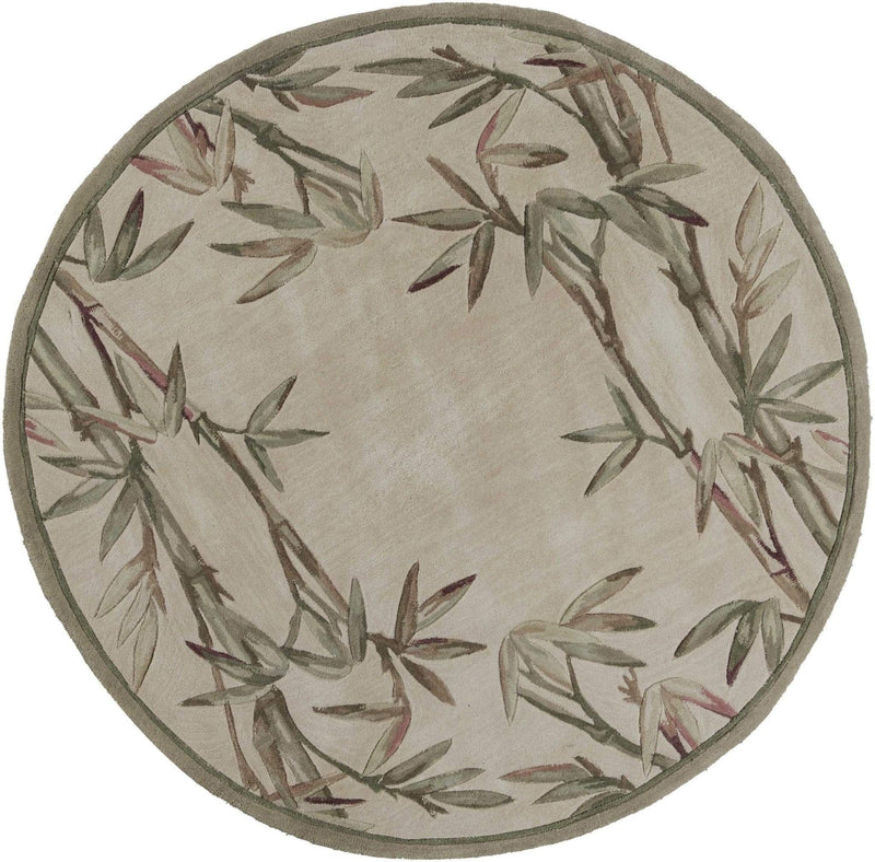 Rugs Round Rugs 7'6" Round Wool Ivory Area Rug 212 HomeRoots