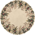 Rugs Round Rugs 7'6" Round Wool Ivory Area Rug 235 HomeRoots