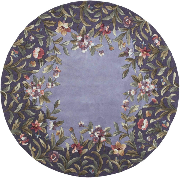 Rugs Round Rugs - 7'6" Round Wool Lavender Area Rug HomeRoots
