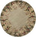 Rugs Round Rugs 7'6" Round Wool Sage Area Rug 236 HomeRoots