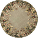 Rugs Round Rugs 7'6" Round Wool Sage Area Rug 236 HomeRoots