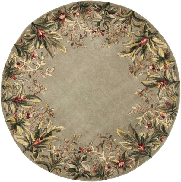 Rugs Round Rugs 7'6" Round Wool Sage Area Rug 236 HomeRoots
