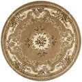 Rugs Round Rugs 7'7" Round Polypropylene Beige/Ivory Area Rug 2950 HomeRoots