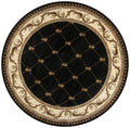 Rugs Round Rugs 7'7" Round Polypropylene Black Area Rug 2960 HomeRoots
