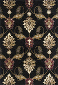 Rugs Round Rugs - 7'7" Round Polypropylene Black Area Rug HomeRoots