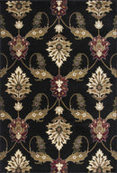 Rugs Round Rugs - 7'7" Round Polypropylene Black Area Rug HomeRoots