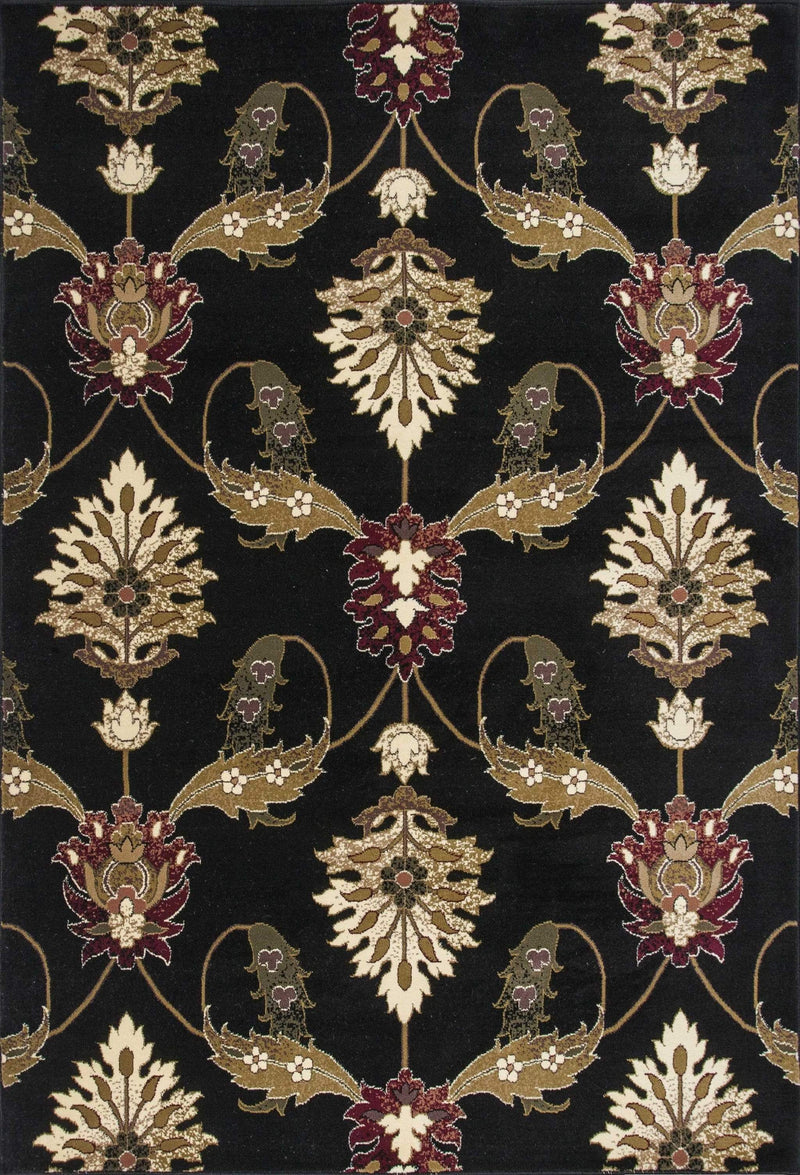 Rugs Round Rugs - 7'7" Round Polypropylene Black Area Rug HomeRoots