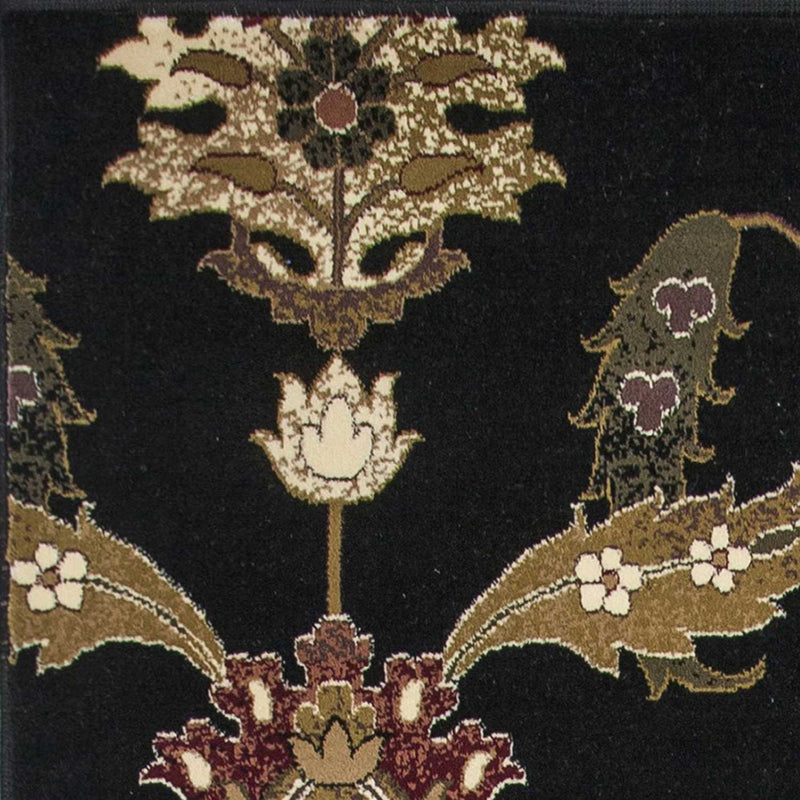 Rugs Round Rugs - 7'7" Round Polypropylene Black Area Rug HomeRoots