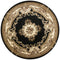 Rugs Round Rugs 7'7" Round Polypropylene Black/Ivory Area Rug 2951 HomeRoots