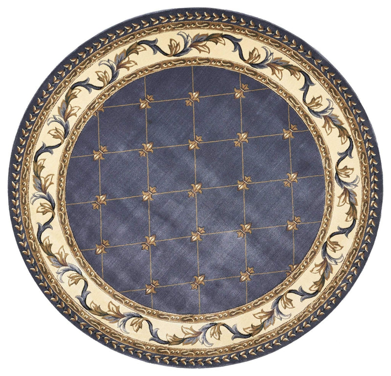 Rugs Round Rugs 7'7" Round Polypropylene Blue Area Rug 2959 HomeRoots