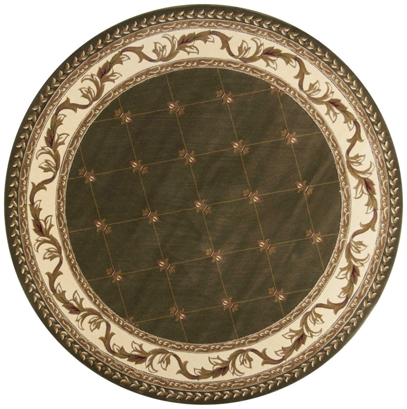 Rugs Round Rugs - 7'7" Round Polypropylene Green Area Rug HomeRoots