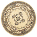 Rugs Round Rugs - 7'7" Round Polypropylene Ivory/Blue Area Rug HomeRoots