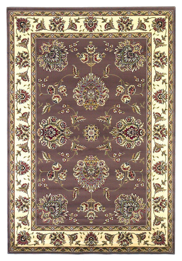 Rugs Round Rugs - 7'7" Round Polypropylene Plum/Ivory Area Rug HomeRoots