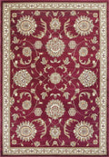 Rugs Round Rugs - 7'7" Round Polypropylene Red Area Rug HomeRoots