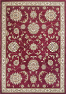 Rugs Round Rugs - 7'7" Round Polypropylene Red Area Rug HomeRoots