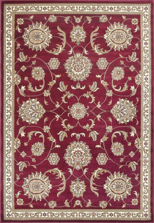 Rugs Round Rugs - 7'7" Round Polypropylene Red Area Rug HomeRoots