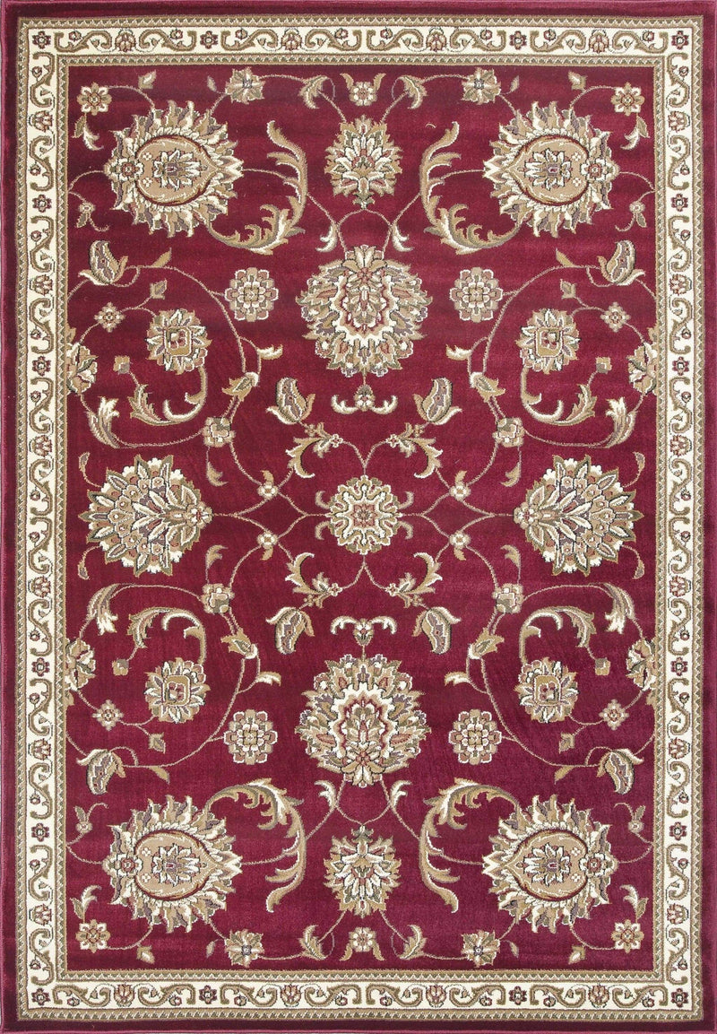 Rugs Round Rugs - 7'7" Round Polypropylene Red Area Rug HomeRoots
