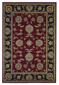 Rugs Round Rugs - 7'7" Round Polypropylene Red/Black Area Rug HomeRoots