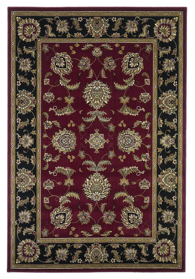 Rugs Round Rugs - 7'7" Round Polypropylene Red/Black Area Rug HomeRoots