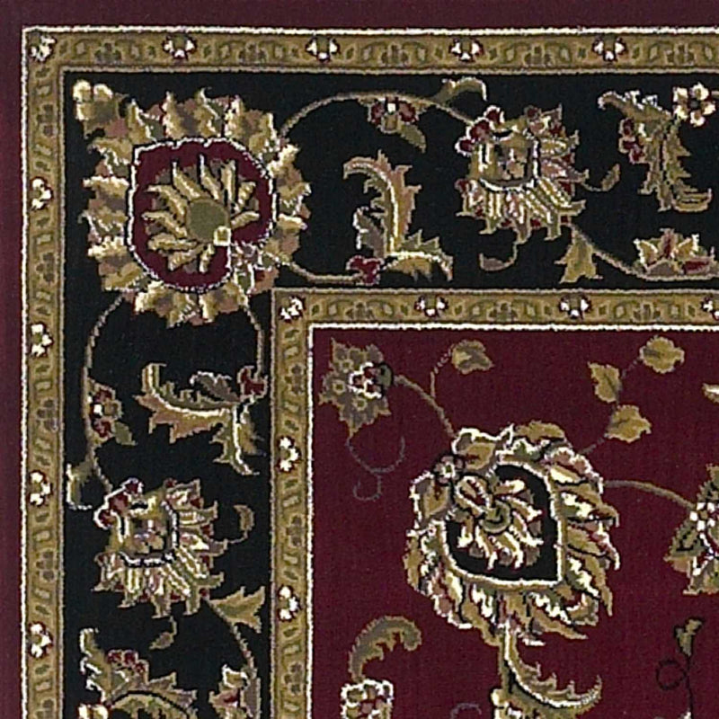 Rugs Round Rugs - 7'7" Round Polypropylene Red/Black Area Rug HomeRoots