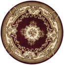 Rugs Round Rugs 7'7" Round Polypropylene Red/Ivory Area Rug 2949 HomeRoots