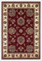 Rugs Round Rugs - 7'7" Round Polypropylene Red/Ivory Area Rug HomeRoots